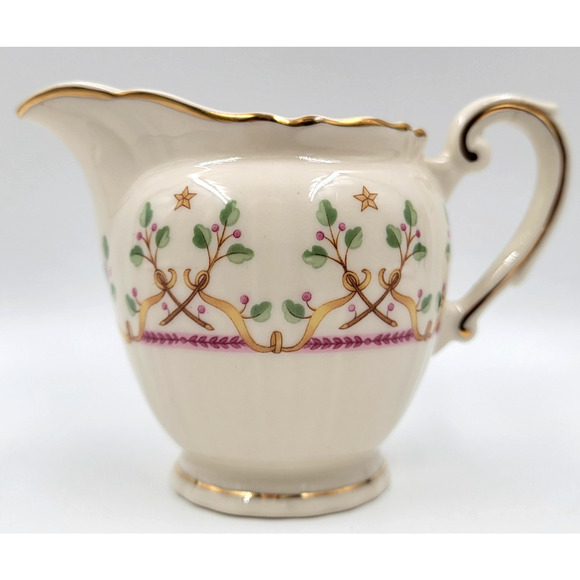 Syracuse Federal Shape Pendleton Creamer Bowl Gold Trim 1949 - 1966 USA - Picture 5 of 8